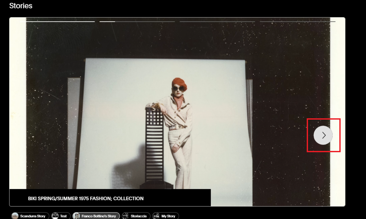 immagine modulo stories freccia dx