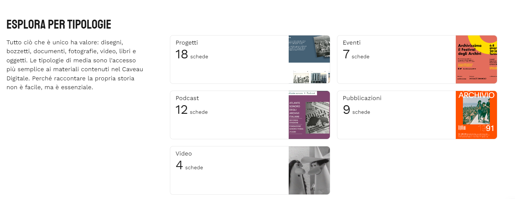 immagine esplora per tipologie