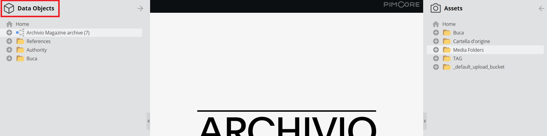 immagine backend objects