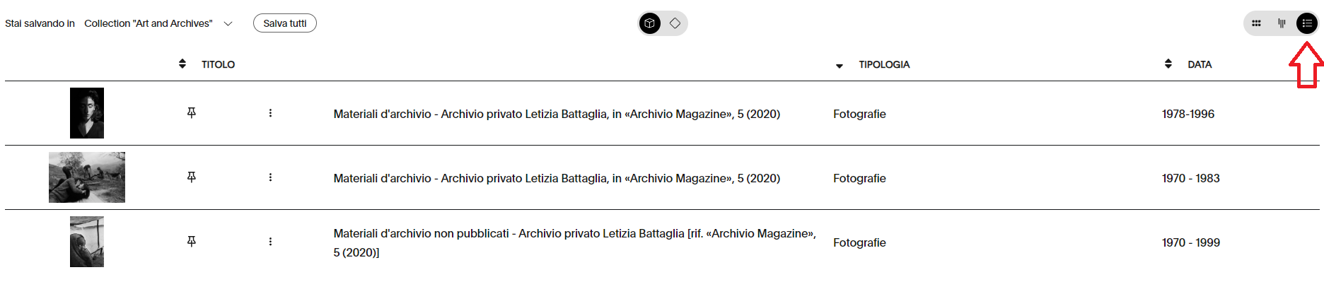 immagine modalita elenco