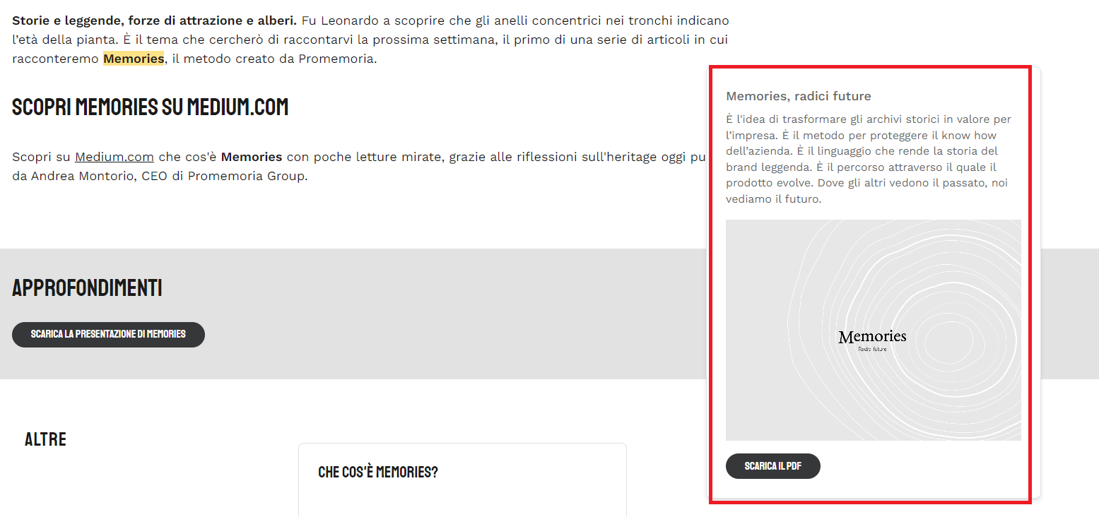 immagine modulo Memories